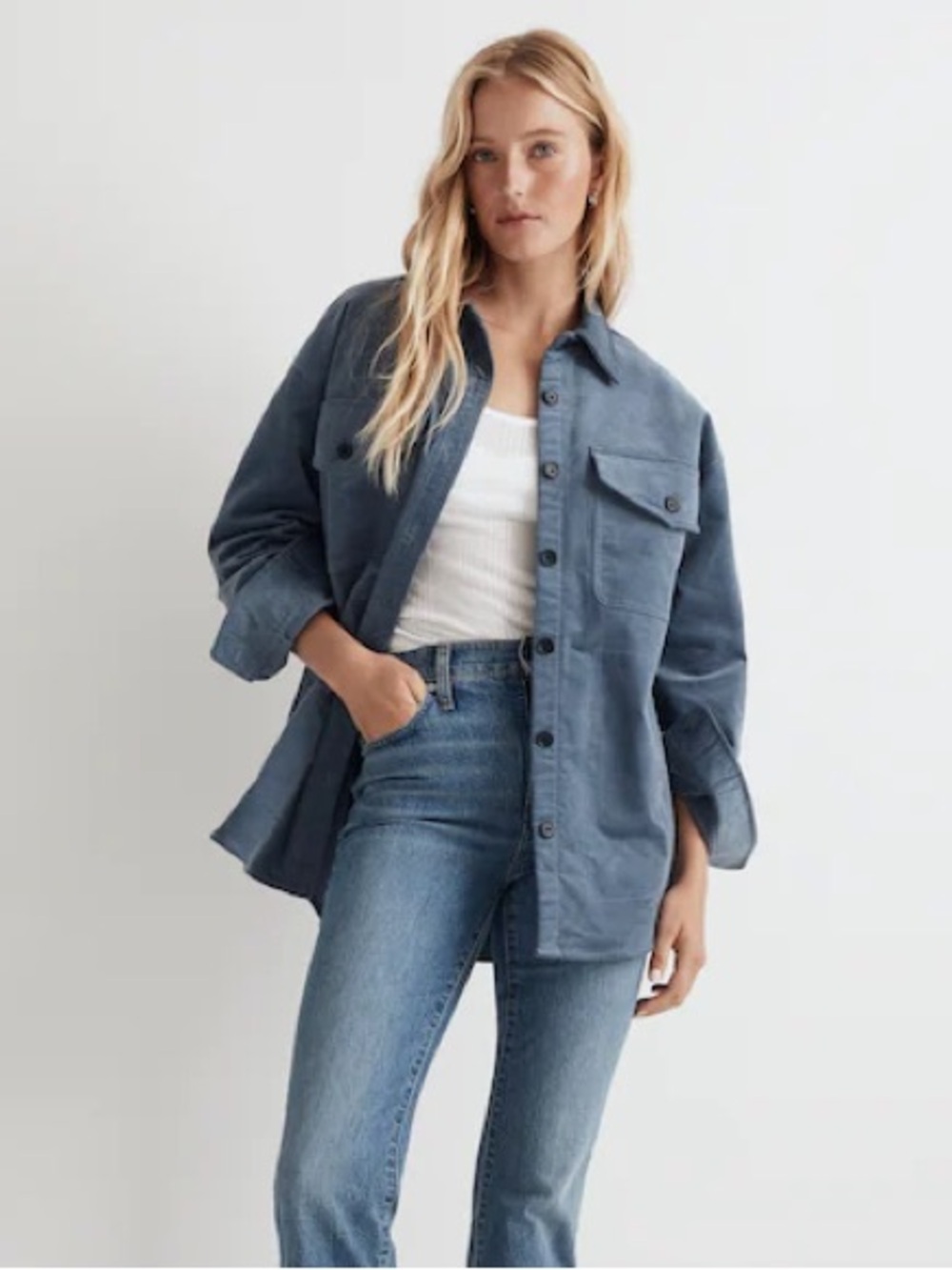 Madewell Corduroy Twill Oversized Shirt-Jacket Medium‎